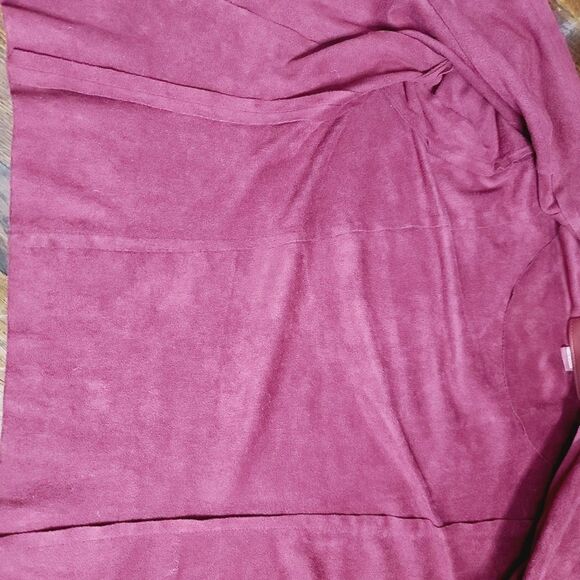 Blank NYC Drape Front Faux Suede Jacket in Red Vegan - Picture 15 of 15